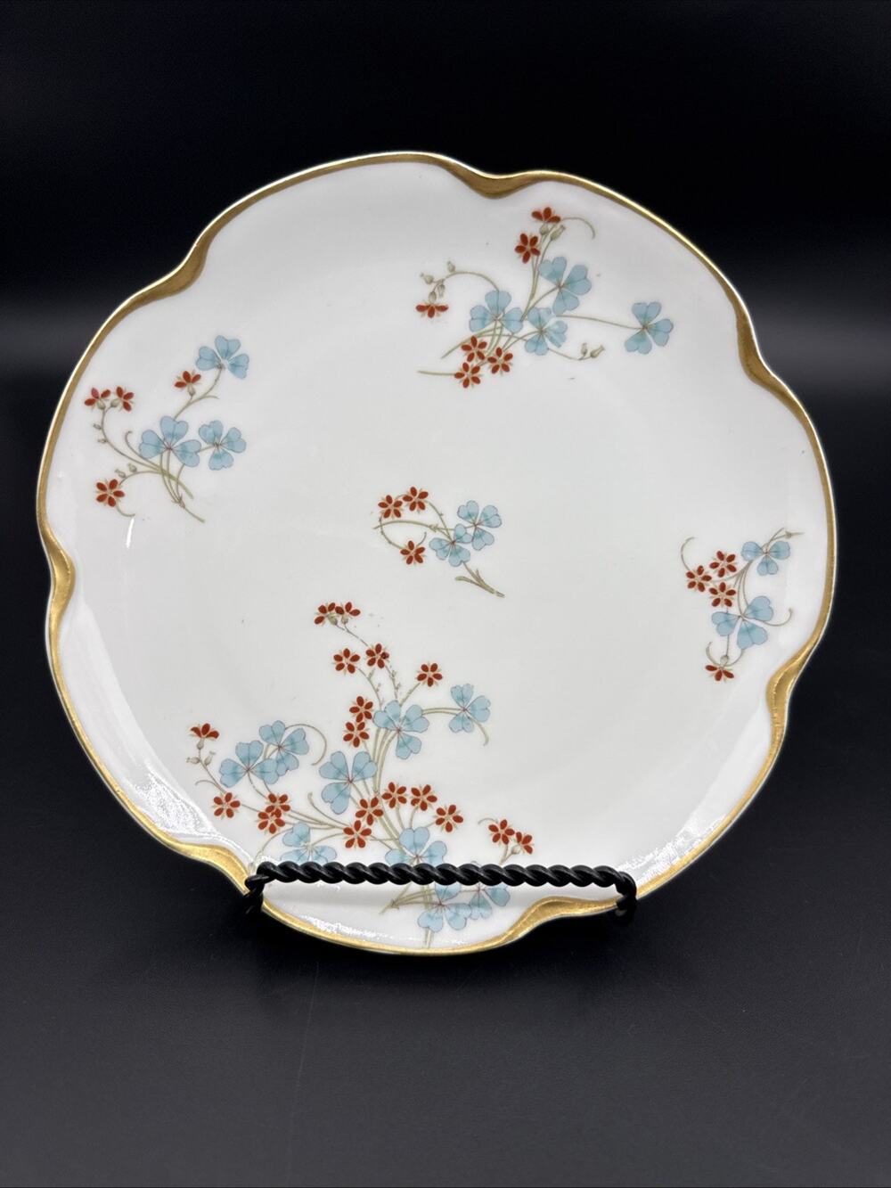 Haviland Limoges Schleiger 222-2 Plate 7.5” Clover Floral Gold Trim France